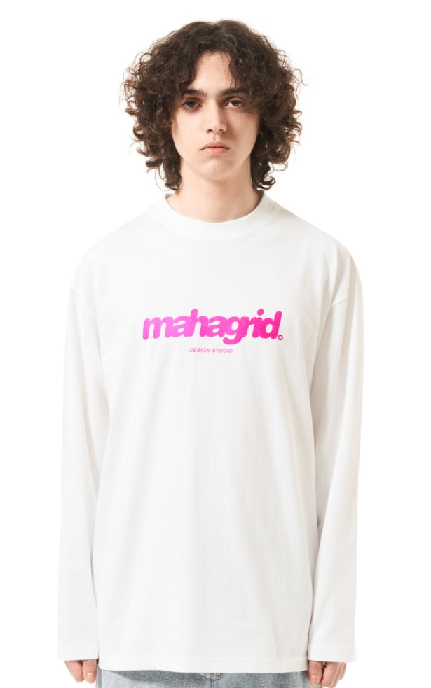 mahagrid (マハグリッド)   MARU LOGO LS TEE [WHITE]