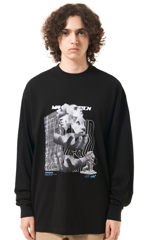 mahagrid (マハグリッド)   BIG BROTHER LS TEE [BLACK]