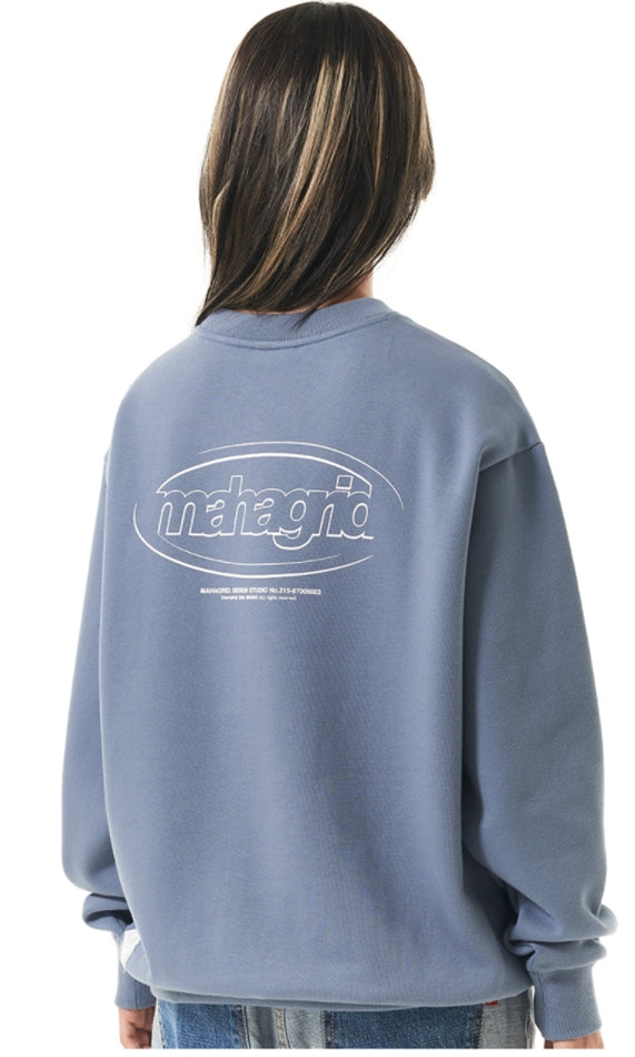 mahagrid (マハグリッド) OVAL LOGO SWEATSHIRT [BLUE]