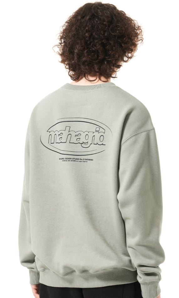 mahagrid (マハグリッド)  OVAL LOGO SWEATSHIRT [SAGE]