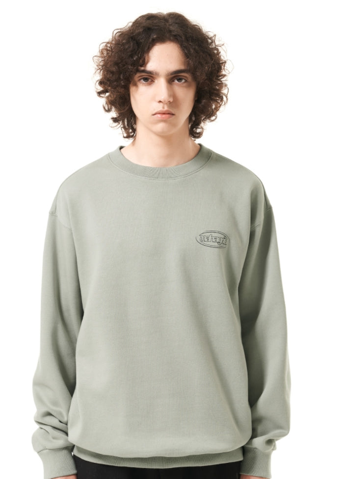 mahagrid (マハグリッド)  OVAL LOGO SWEATSHIRT [SAGE]