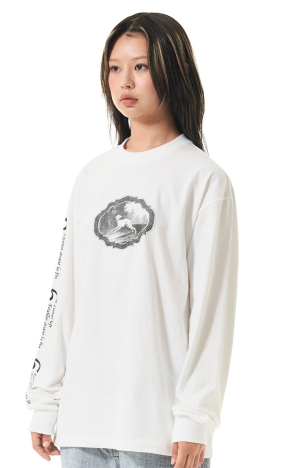 mahagrid (マハグリッド)   HUNTING DOG LS TEE [WHITE]