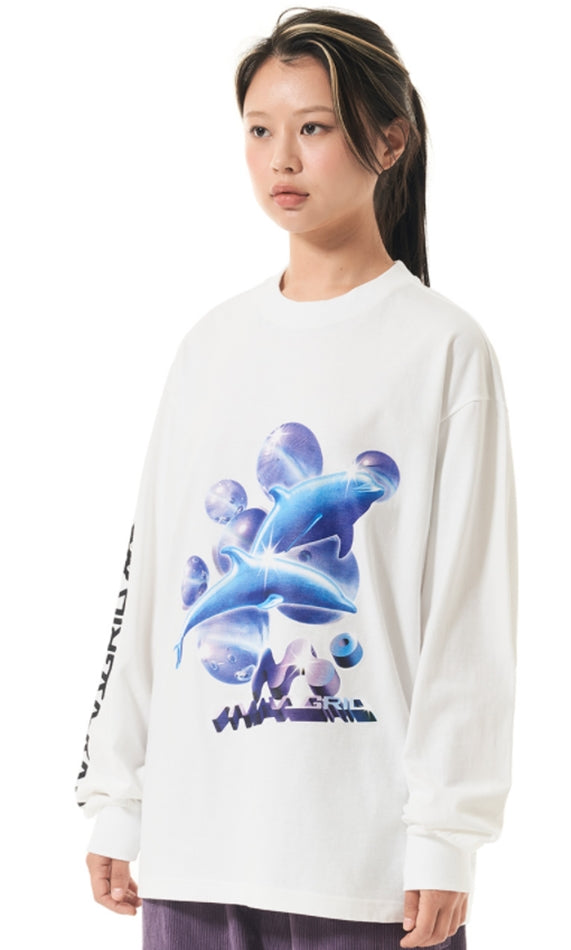 mahagrid (マハグリッド)   DOLPHIN LS TEE [WHITE]