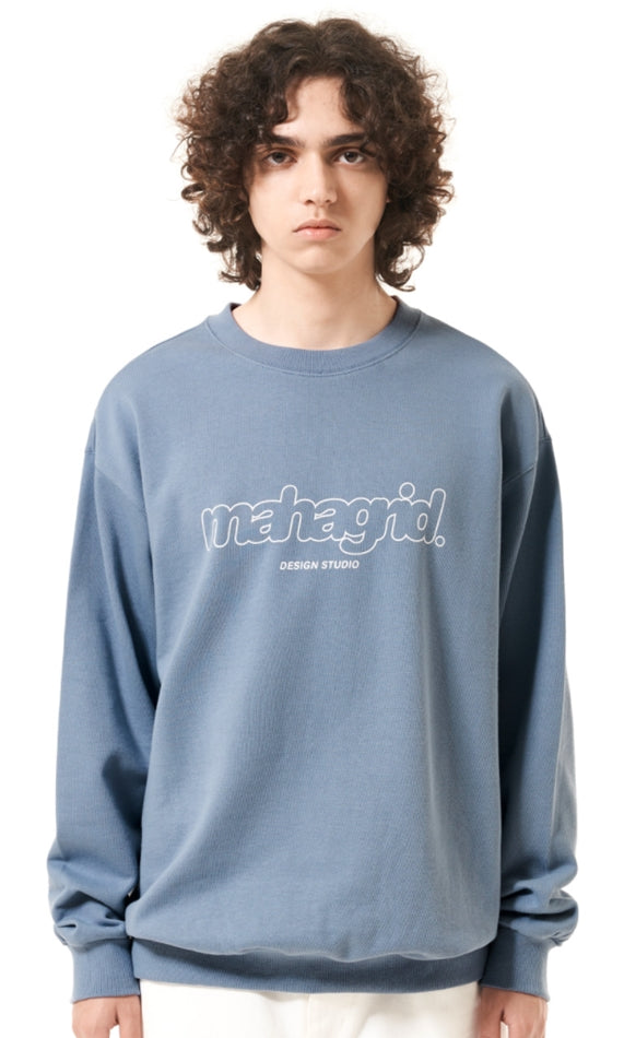 mahagrid (マハグリッド)   MARU LOGO SWEATSHIRT [BLUE]