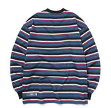 mahagrid (マハグリッド)  SANSKRIT STRIPED LS TEE [NAVY]