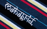 mahagrid (マハグリッド)  SANSKRIT STRIPED LS TEE [NAVY]