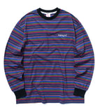 mahagrid (マハグリッド)   SANSKRIT STRIPED LS TEE [PURPLE]