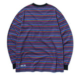 mahagrid (マハグリッド)   SANSKRIT STRIPED LS TEE [PURPLE]