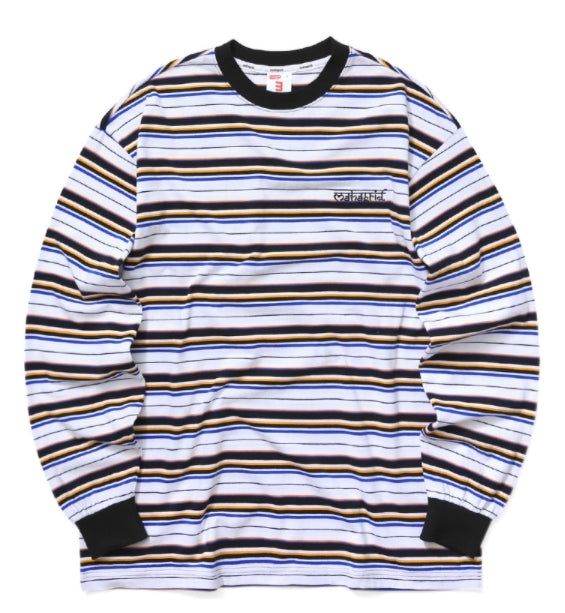 mahagrid (マハグリッド)   SANSKRIT STRIPED LS TEE [WHITE]