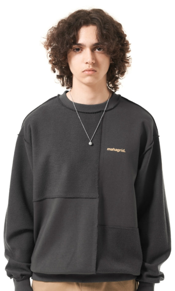 mahagrid (マハグリッド)  BLOCK REVERSIBLE SWEATSHIRT [CHARCOAL]