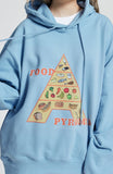 アクメドラビ(acme' de la vie) FOOD PYRAMID HOODIE INDIGO BLUE