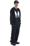 NOMANUAL(ノーマニュアル) NM FINGER LONG SLEEVE TEE - BLACK
