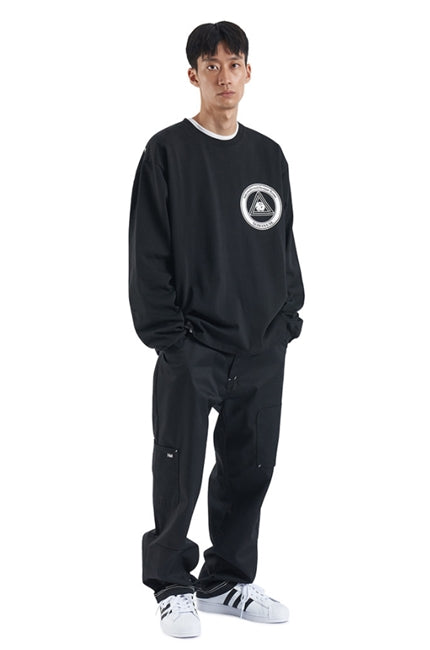 NOMANUAL(ノーマニュアル) IDT LONG SLEEVE TEE - BLACK