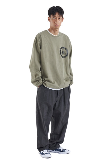 NOMANUAL(ノーマニュアル) IDT LONG SLEEVE TEE - LIGHT KHAKI