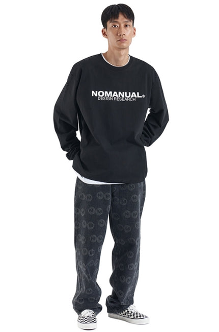 NOMANUAL(ノーマニュアル) D.R LOGO LONG SLEEVE TEE - BLACK