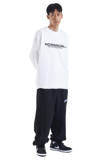 NOMANUAL(ノーマニュアル) D.R LOGO LONG SLEEVE TEE - WHITE