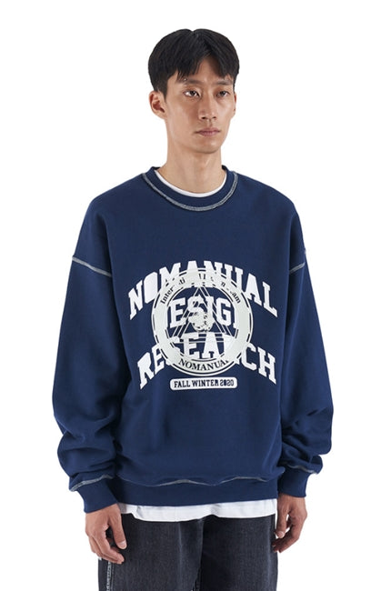 NOMANUAL(ノーマニュアル) A.GPH SWEATSHIRT - NAVY