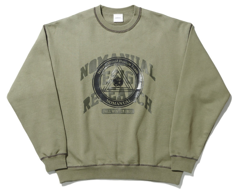 NOMANUAL(ノーマニュアル) A.GPH SWEATSHIRT - LIGHT KHAKI