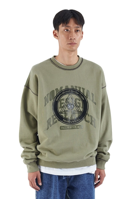 NOMANUAL(ノーマニュアル) A.GPH SWEATSHIRT - LIGHT KHAKI