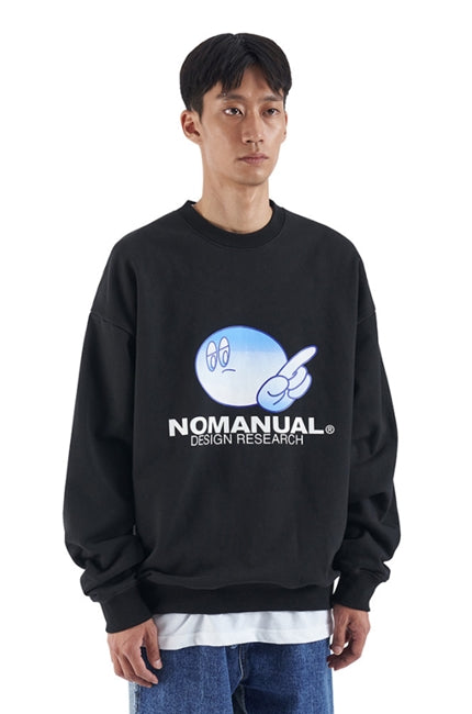 NOMANUAL(ノーマニュアル) NOPE! SWEATSHIRT - BLACK
