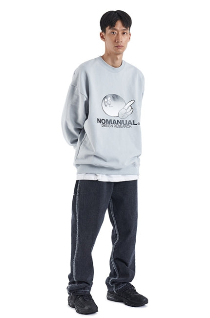 NOMANUAL(ノーマニュアル) NOPE! SWEATSHIRT - GRAY