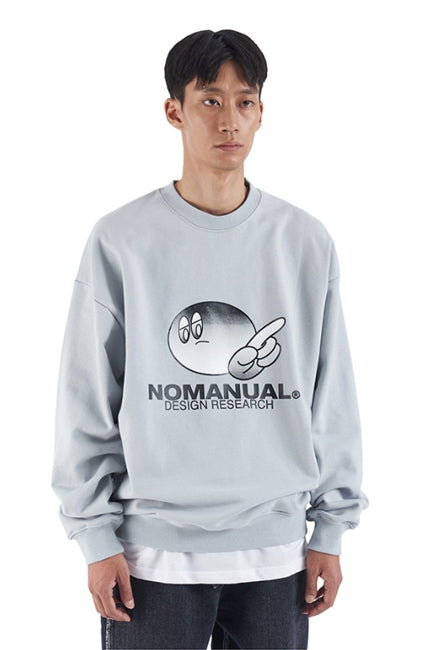 NOMANUAL(ノーマニュアル) NOPE! SWEATSHIRT - GRAY