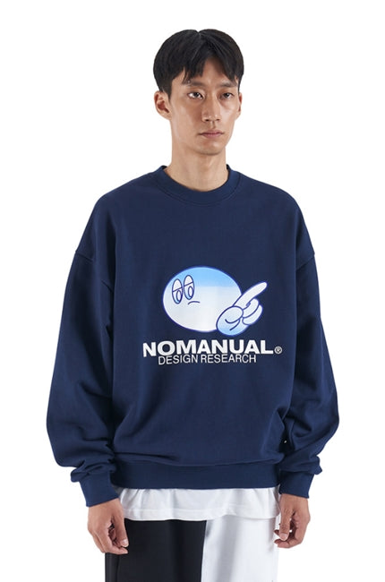 NOMANUAL(ノーマニュアル) NOPE! SWEATSHIRT - NAVY
