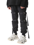 ランベルシオ(LANG VERSIO) 260 D-ring nylon metal string jogger pants BK