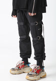 ランベルシオ(LANG VERSIO) 260 D-ring nylon metal string jogger pants BK