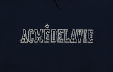 アクメドラビ(acme' de la vie)   HOTFIX PEARLS OUTLINE LOGO HOODIE NAVY