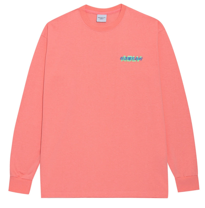 アクメドラビ(acme' de la vie) ADLV HANGUL LOGO LONG SLEEVE T-SHIRT CORAL