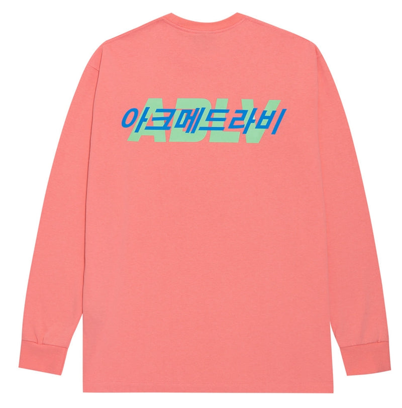 アクメドラビ(acme' de la vie) ADLV HANGUL LOGO LONG SLEEVE T-SHIRT CORAL