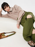 イーエスシースタジオ(ESC STUDIO)   Belted slit wide pants (khaki)