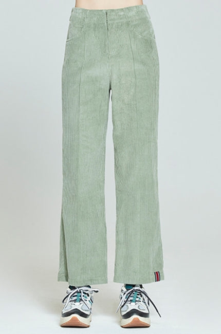 ロマンティッククラウン(ROMANTIC CROWN) WOMANS CORDUROY BUTTON PANTS_LIGHT GREEN