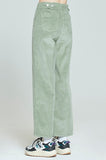 ロマンティッククラウン(ROMANTIC CROWN) WOMANS CORDUROY BUTTON PANTS_LIGHT GREEN