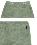 ロマンティッククラウン(ROMANTIC CROWN) WOMANS CORDUROY BUTTON PANTS_LIGHT GREEN