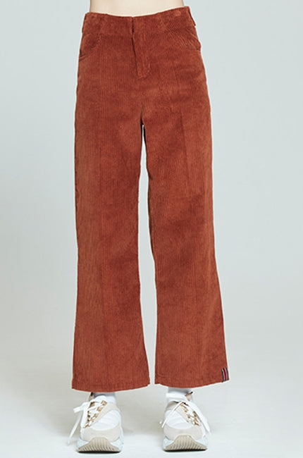 ロマンティッククラウン(ROMANTIC CROWN) WOMANS CORDUROY BUTTON PANTS_BROWN