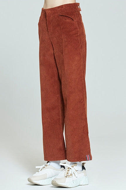 ロマンティッククラウン(ROMANTIC CROWN) WOMANS CORDUROY BUTTON PANTS_BROWN
