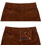ロマンティッククラウン(ROMANTIC CROWN) WOMANS CORDUROY BUTTON PANTS_BROWN