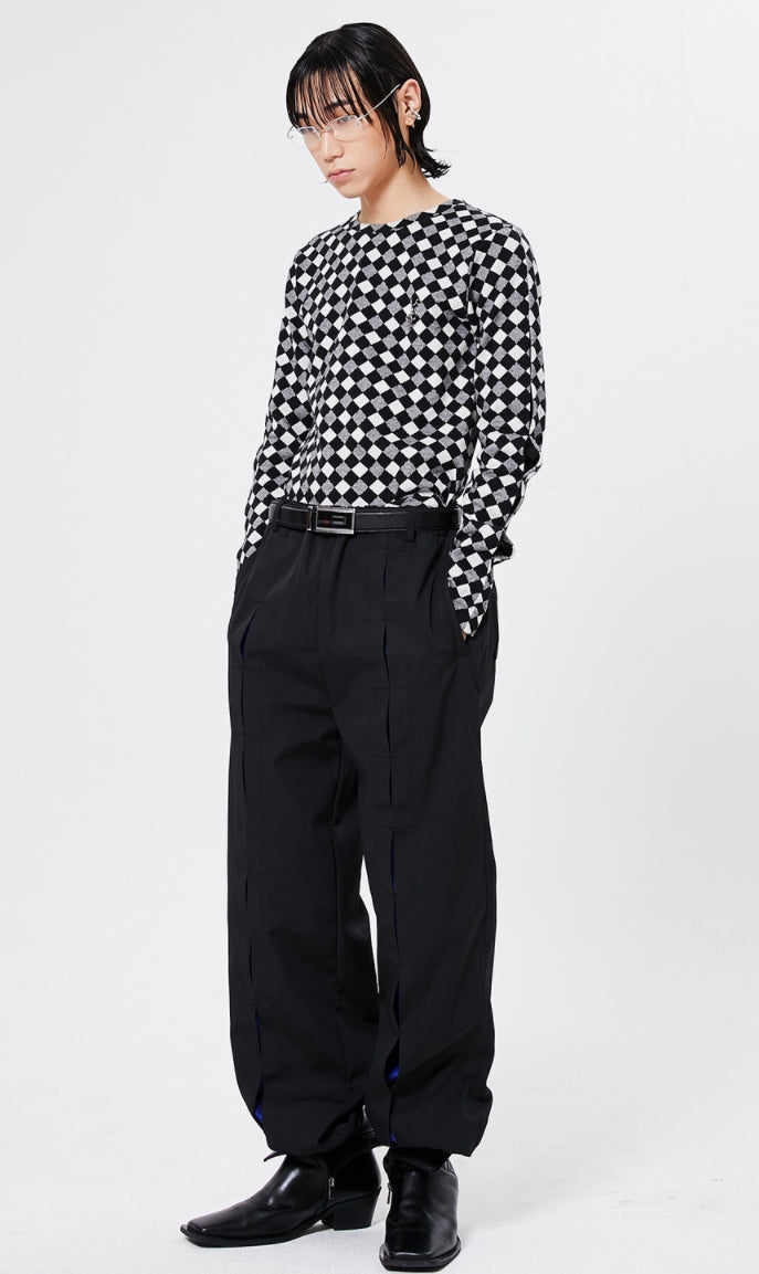 イーエスシースタジオ(ESC STUDIO)  Slit long sleeves (check)