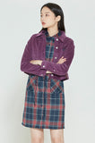 ロマンティッククラウン(ROMANTIC CROWN) WOMANS CORDUROY BUTTON JACKET_PURPLE