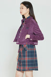 ロマンティッククラウン(ROMANTIC CROWN) WOMANS CORDUROY BUTTON JACKET_PURPLE