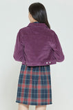 ロマンティッククラウン(ROMANTIC CROWN) WOMANS CORDUROY BUTTON JACKET_PURPLE