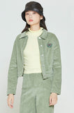 ロマンティッククラウン(ROMANTIC CROWN) WOMANS CORDUROY BUTTON JACKET_LIGHT GREEN