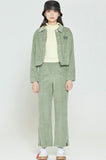 ロマンティッククラウン(ROMANTIC CROWN) WOMANS CORDUROY BUTTON JACKET_LIGHT GREEN