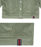 ロマンティッククラウン(ROMANTIC CROWN) WOMANS CORDUROY BUTTON JACKET_LIGHT GREEN