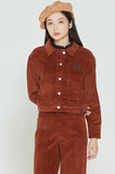 ロマンティッククラウン(ROMANTIC CROWN) WOMANS CORDUROY BUTTON JACKET_BROWN