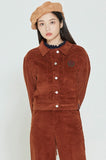 ロマンティッククラウン(ROMANTIC CROWN) WOMANS CORDUROY BUTTON JACKET_BROWN