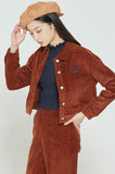 ロマンティッククラウン(ROMANTIC CROWN) WOMANS CORDUROY BUTTON JACKET_BROWN