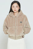 ロマンティッククラウン(ROMANTIC CROWN) WOMANS FLEECE HOODIE ZIP UP_BEIGE